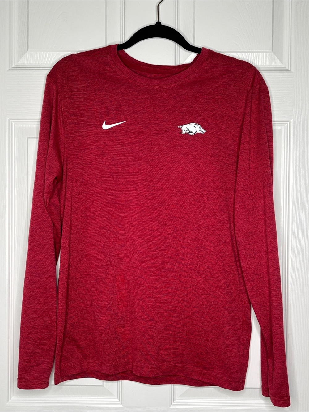 Nike Mens Long-Sleeve Performance Tee - Arkansas Razorbacks Heather Red  Size S